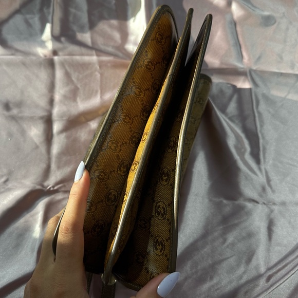 MORABITO Paris Women's Monogram Brown Leather Shoulder Handbag Purse Vintage - Picture 7 of 16